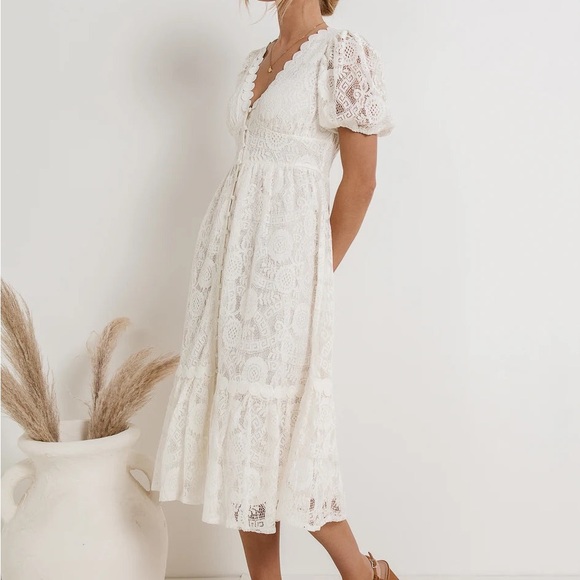 NWT bohme Rowan White Lace Dress - Picture 4 of 6